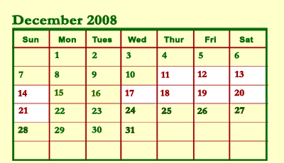 December Calendar