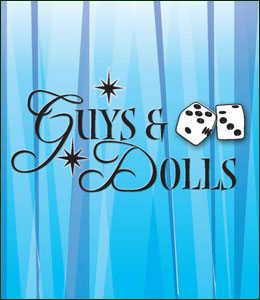 The promotional image for Guys and Dolls.